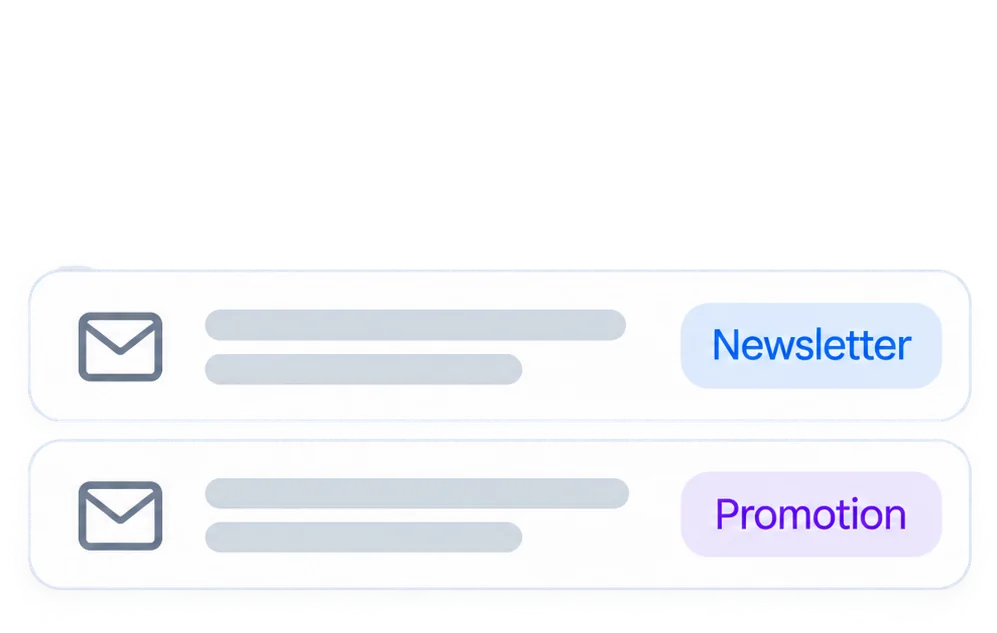 Newsletter and promotion email rows