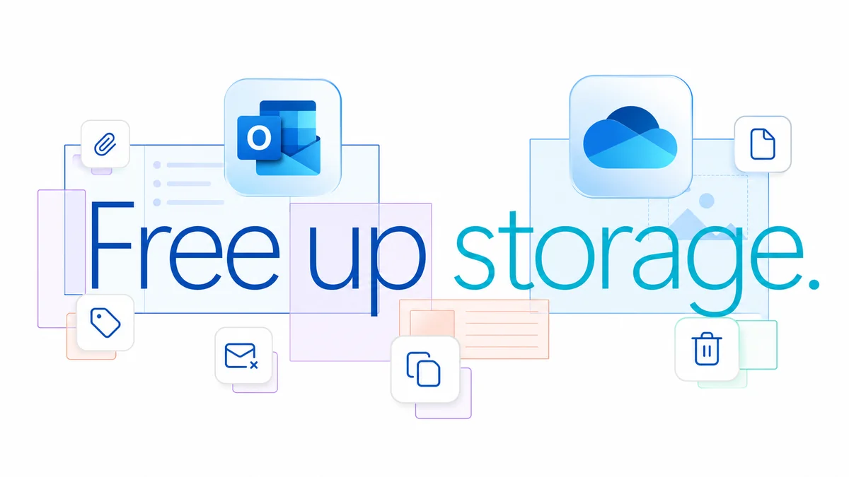 Free up storage across Outlook and OneDrive: attachments, large files, duplicates, and old versions.
