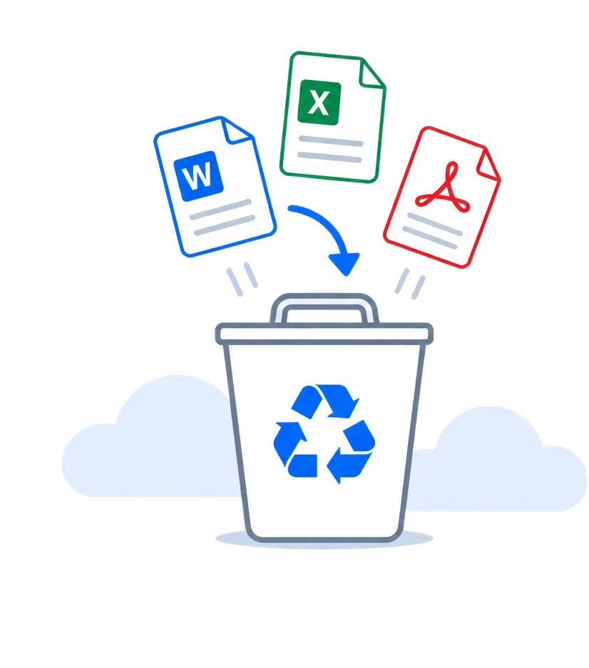 Outlined Office files moving into a OneDrive recycle bin