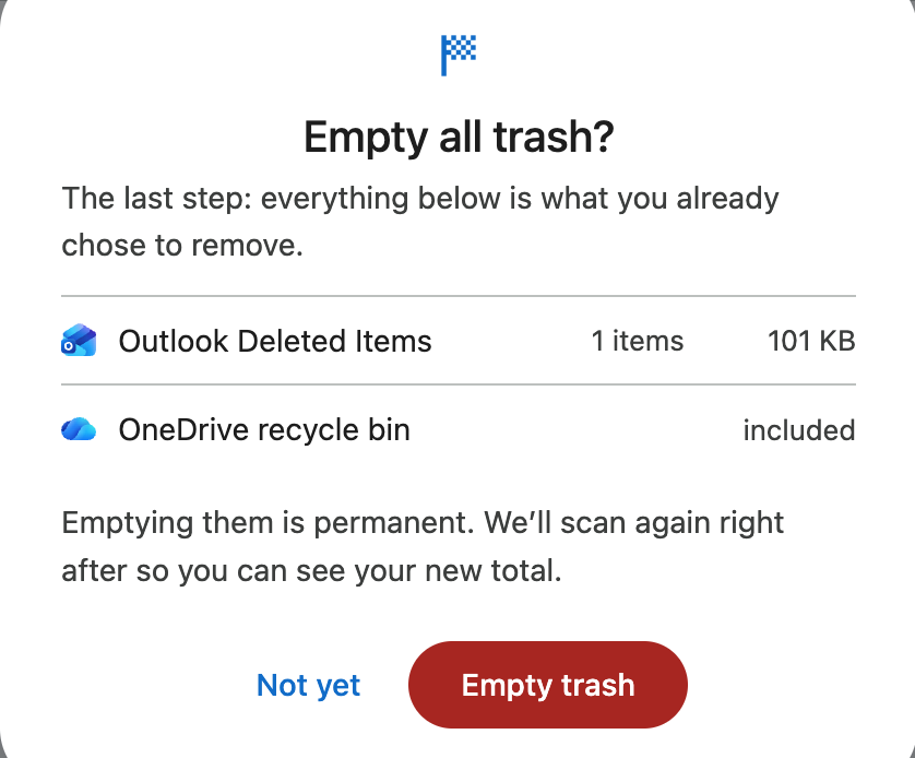 Deleted Items and Recycle Bin interface preview.